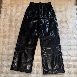 Zara Black Faux Leather Pants